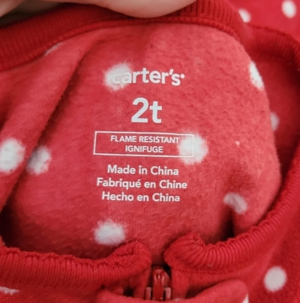 (2) Carter's Fleece Footed Pajamas Size‎ 2T Christmas Reindeer Santa Snowmen